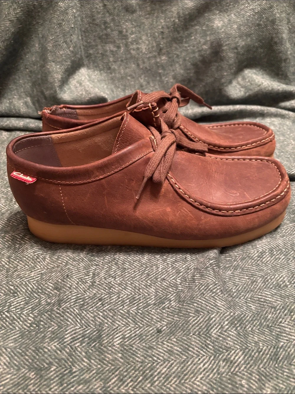 Clarks Men's Brown Leather Chukka Moc Toe Boots